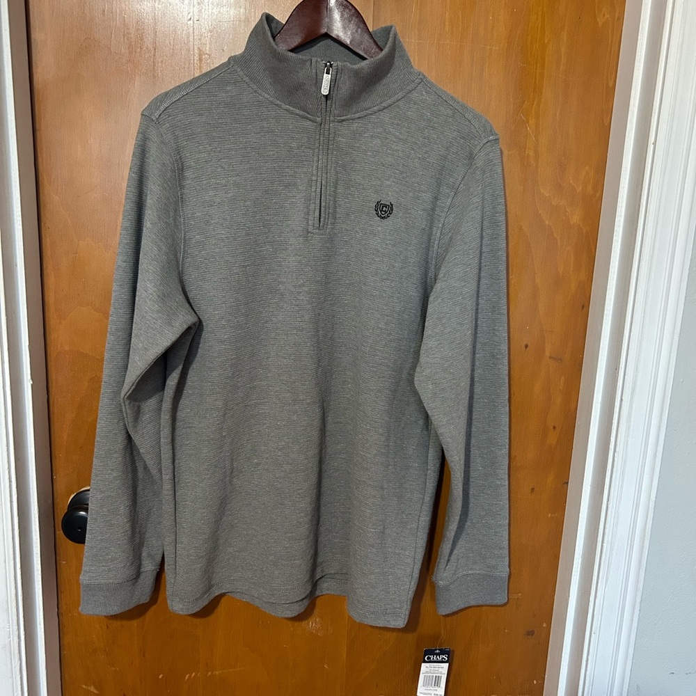 🆕 NWT Chaps Boys Heather Gray 1/4 Zip Pullover XL 18/20